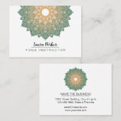 Green Mandala Lotus Meditation Holistic Yoga Visitekaartje (Voorkant / Achterkant)