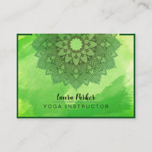 Green Mandala Lotus Meditation Holistic Yoga Visitekaartje