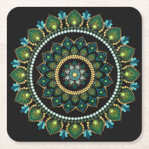 Green Mandala | met de hand beschilderd | Heilige 
