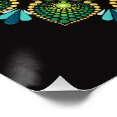 Green Mandala | met de hand beschilderd | Heilige  Perfect Poster (Hoek)