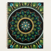 Green Mandala | met de hand beschilderd | Heilige Planner (Voorkant)