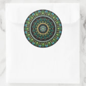 Green Mandala | met de hand beschilderd | Heilige  Ronde Sticker (Tas)