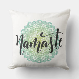 Green Mandala Namaste Pillow Kussen