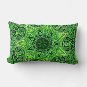 Green Mandala Pattern Lumbar Pillow Kussen