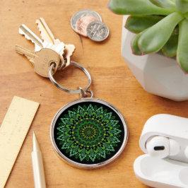 Green Mandala Sleutelhanger