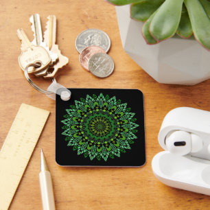 Green Mandala Sleutelhanger