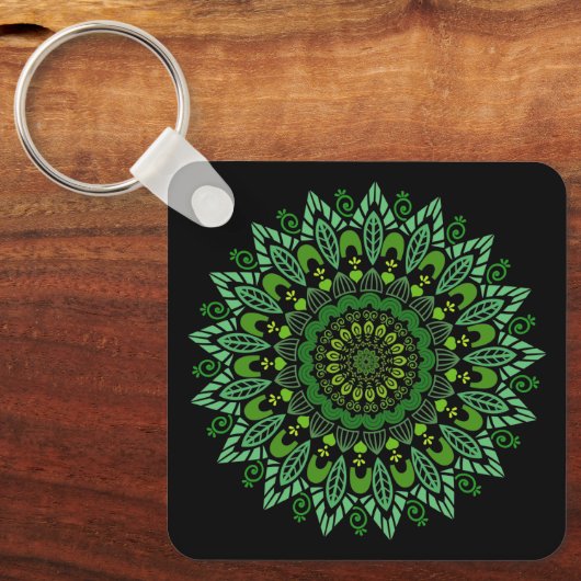Green Mandala Sleutelhanger (Voorkant)