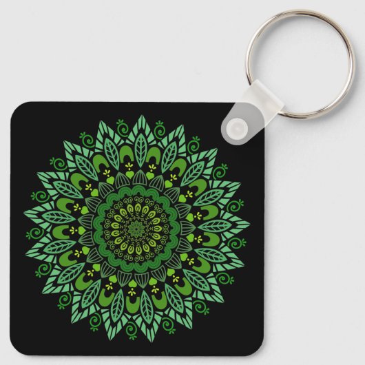 Green Mandala Sleutelhanger (Achterkant)