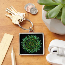 Green Mandala Sleutelhanger