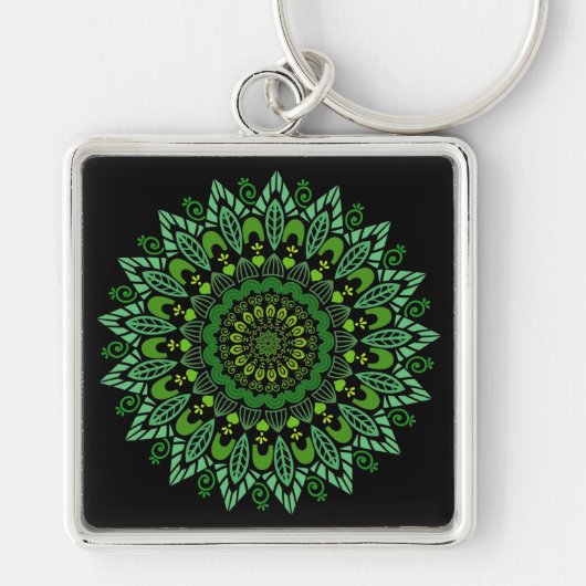 Green Mandala Sleutelhanger (Voorkant)