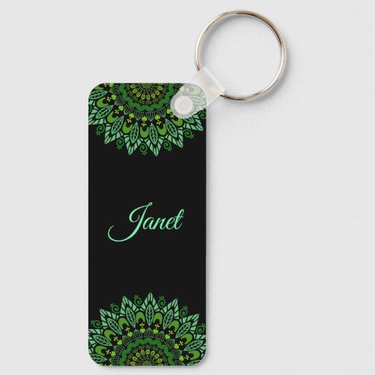 Green Mandala Sleutelhanger (Achterkant)