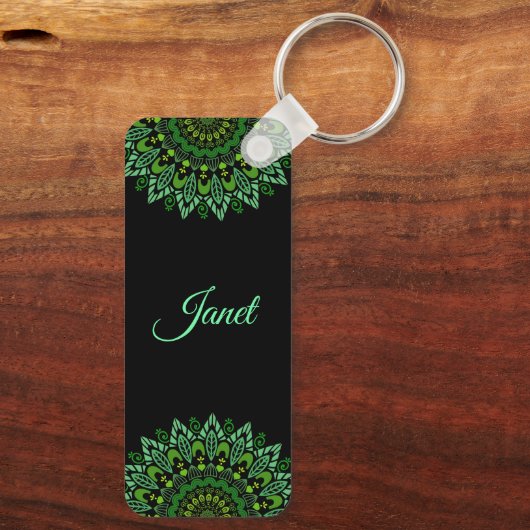 Green Mandala Sleutelhanger (Achterkant)