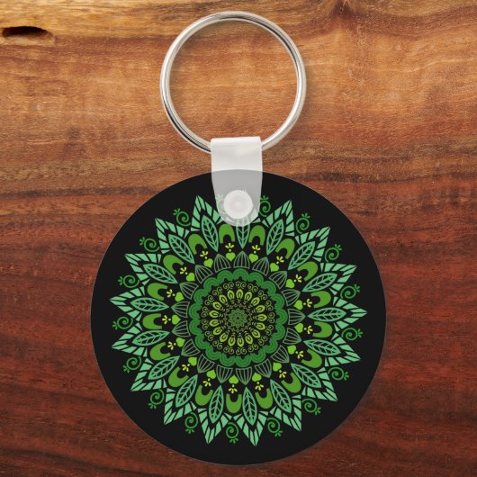 Green Mandala Sleutelhanger (Achterkant)
