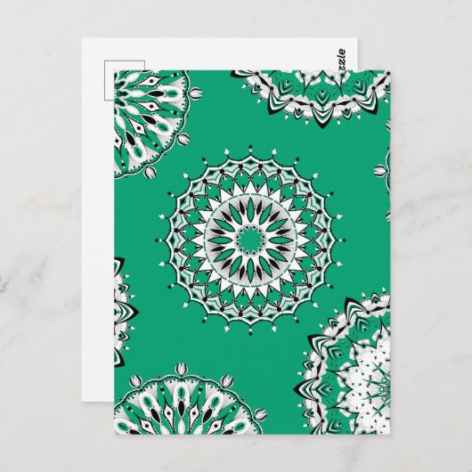Green Mandalas 1 Briefkaart (Voorkant / Achterkant)