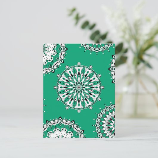 Green Mandalas 2 Briefkaart (Staand voorkant)