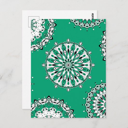 Green Mandalas 2 Briefkaart (Voorkant / Achterkant)