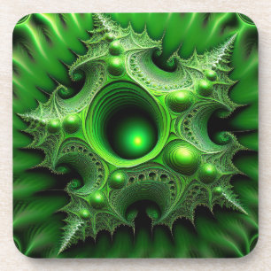 Green Mandelbrot Portal Bier Onderzetter