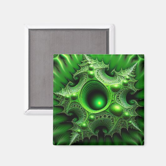 Green Mandelbrot Portal Magneet (Voorkant / Achterkant)