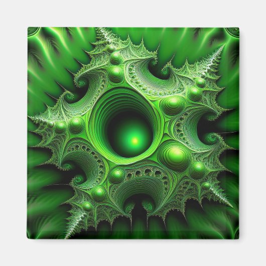 Green Mandelbrot Portal Magneet (Voorkant)