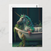 Green Mane Unicorn in het Briefkaart Tub (Voorkant / Achterkant)