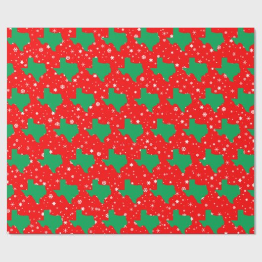 Green Map of Texas Pattern Kerstmis Cadeaupapier (Vlak)