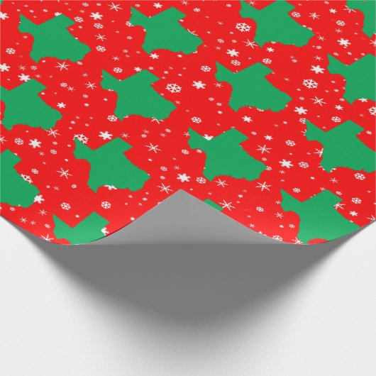 Green Map of Texas Pattern Kerstmis Cadeaupapier (Hoek)