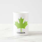Green Maple Leaf Canada Porselein Kop (Voorkant)