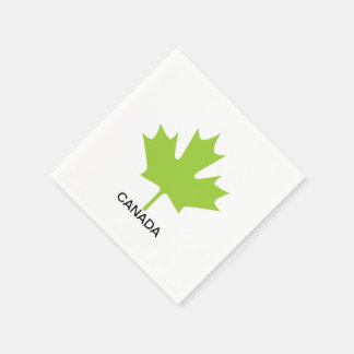 Green Maple Leaf Canada Servet