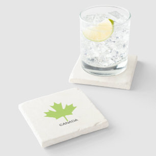 Green Maple Leaf Canada Stenen Onderzetter