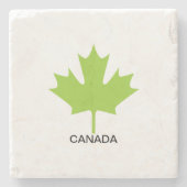 Green Maple Leaf Canada Stenen Onderzetter (Voorkant)