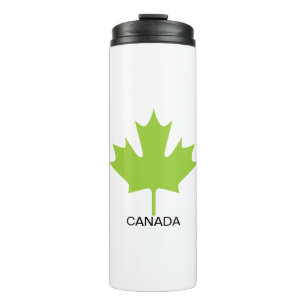 Green Maple Leaf Canada Thermosbeker