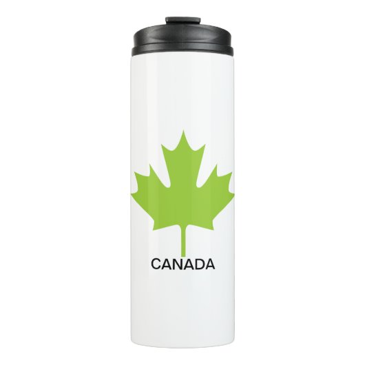 Green Maple Leaf Canada Thermosbeker (Voorkant)
