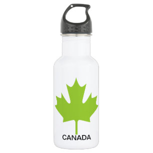 Green Maple Leaf Canada - Waterfles