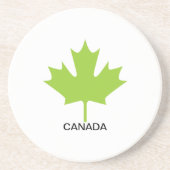 Green Maple Leaf Canada Zandsteen Onderzetter (Voorkant)