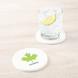 Green Maple Leaf Canada Zandsteen Onderzetter