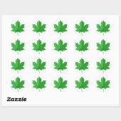 Green Maple Leaf Ronde Sticker (Vel)