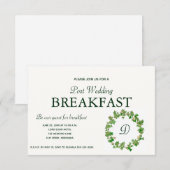 Green Maple Wreath Ontbijtuitnodiging RSVP Kaartje (Voorkant / Achterkant)