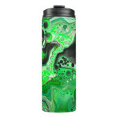 Green Marble Art Digital Fluid Art Fancy Thermosbeker (Voorkant)