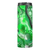 Green Marble Art Digital Fluid Art Fancy Thermosbeker (Achterkant)