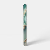 Green marble chic gold glitter monogram samsung galaxy hoesje (Linkerkant)