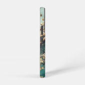 Green marble chic gold glitter monogram samsung galaxy hoesje (Rechterkant)