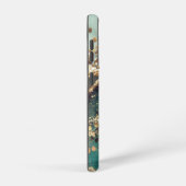Green marble chic gold glitter monogram samsung galaxy hoesje (Rechterkant)