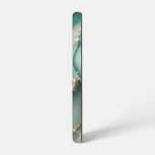 Green marble chic gold glitter monogram samsung galaxy hoesje (Linkerkant)