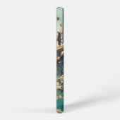 Green marble chic gold glitter monogram samsung galaxy hoesje (Rechterkant)
