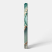 Green marble chic gold glitter monogram samsung galaxy hoesje (Linkerkant)