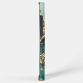 Green marble chic gold glitter monogram samsung galaxy hoesje (Rechterkant)
