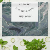 Green Marble Christelijk Hymn Kitchen Towel Theedoek (Gevouwen)