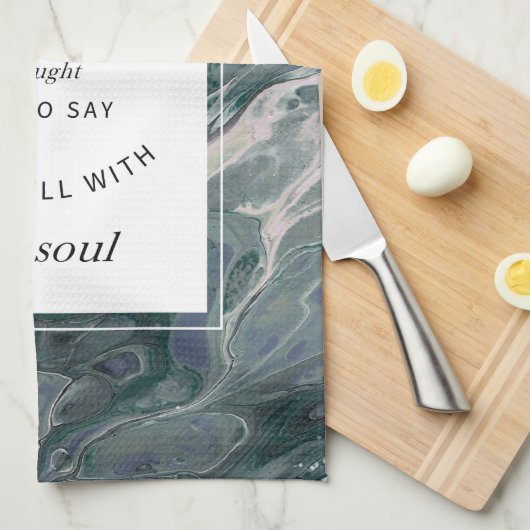 Green Marble Christelijk Hymn Kitchen Towel Theedoek (Quarter Fold)