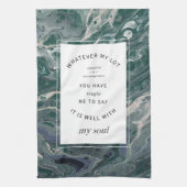 Green Marble Christelijk Hymn Kitchen Towel Theedoek (Verticaal)