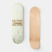 Green Marble Diamond Bling Persoonlijk Skateboard (Voorkant)